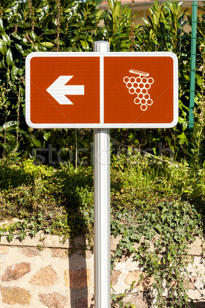 Wein Route Frankreich Zeichen Europa Freien Stock foto © phbcz
