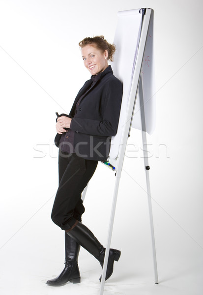 businesswoman at whiteboard Stock photo © phbcz