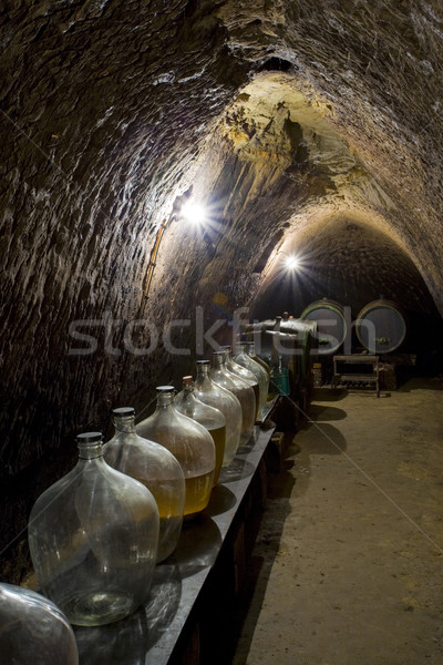 Borospince Csehország bor tank hordó borászat Stock fotó © phbcz