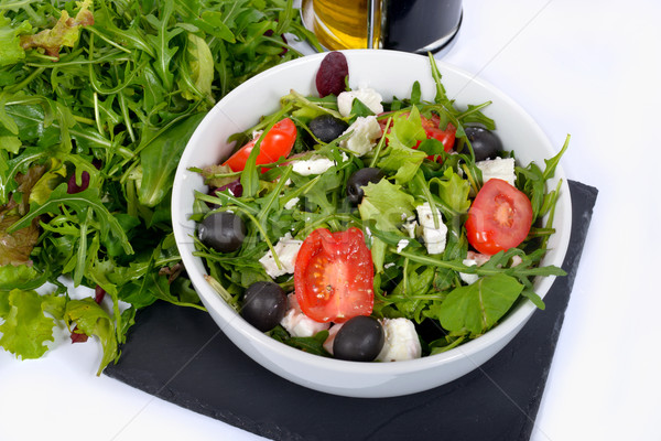  salads with bottle of oil  Stock photo © philipimage