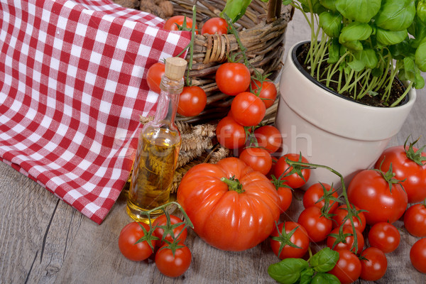 different tomatoes with olive oil Stock photo © philipimage