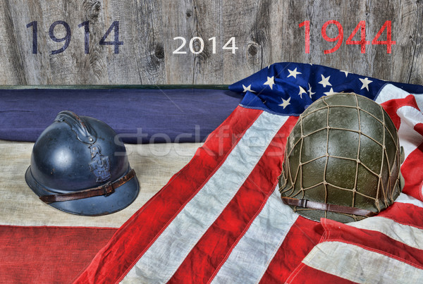 two helmets of two wars Stock photo © philipimage
