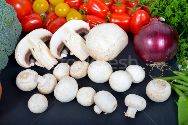 Paris mushrooms on the slate Stock photo © philipimage