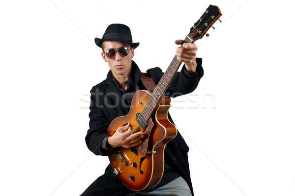 гитарист инструмент изолированный белый Сток-фото © philipimage