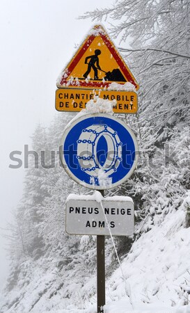 road sign in winter Stock photo © philipimage
