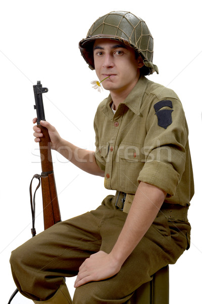 American soldier with a flower Stock photo © philipimage
