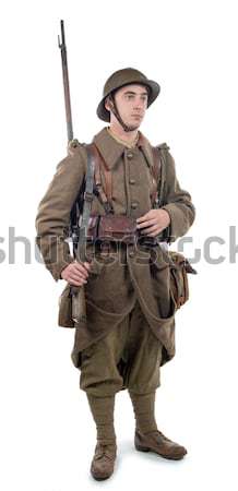 young American soldier  shows is ready Stock photo © philipimage