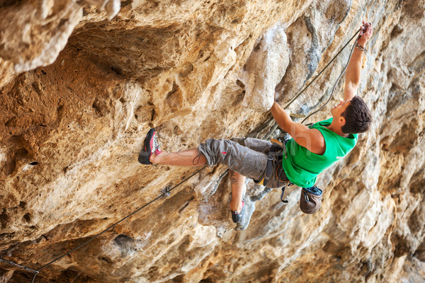 岩 顔 崖 男性 壁 風景 ストックフォト © photobac
