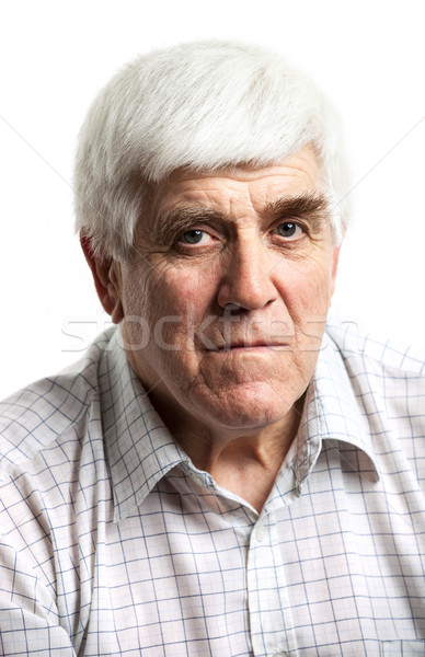 Foto stock: Retrato · bonito · homem · maduro · olhando · câmera · isolado