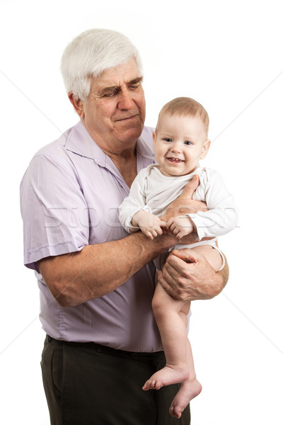 Portrait maturité grand-père petit-fils blanche [[stock_photo]] © photobac