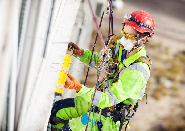 Industrial climber during winterization works Stock photo © photobac