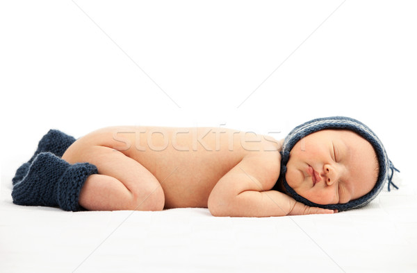 Newborn baby boy asleep Stock photo © photobac
