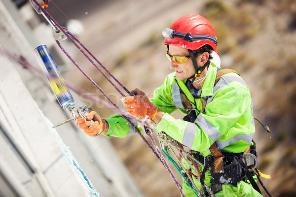 Industrial climber during winterization works Stock photo © photobac