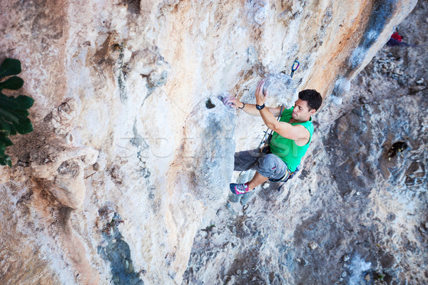 Rock climber on a cliff Stock photo © photobac