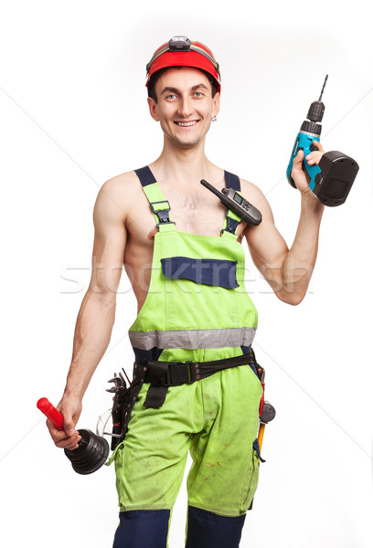 Workman in light green uniform Stock photo © photobac