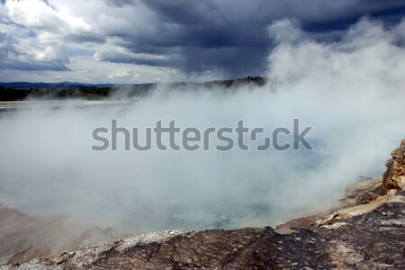 Storm rolling over the Grand Springs in Yellowstone National Park Stock photo © photoblueice