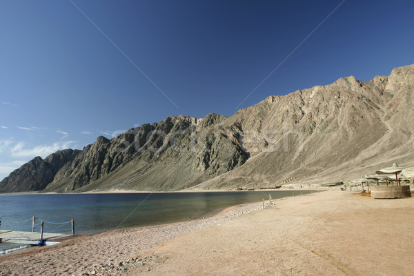 Plajă Egipt frumos munţi una lateral Imagine de stoc © photoblueice
