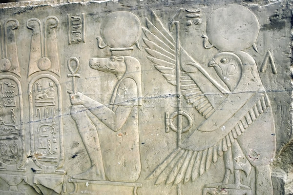 Fal megkönnyebbülés Egyiptom hieroglifa Stock fotó © photoblueice