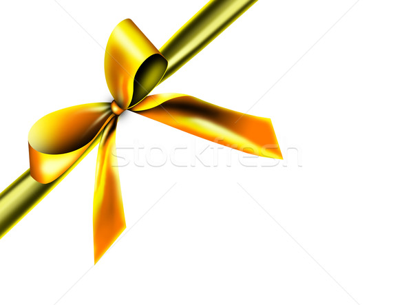 Złoty wstążka węzeł odizolowany biały zakupy Zdjęcia stock © photochecker
