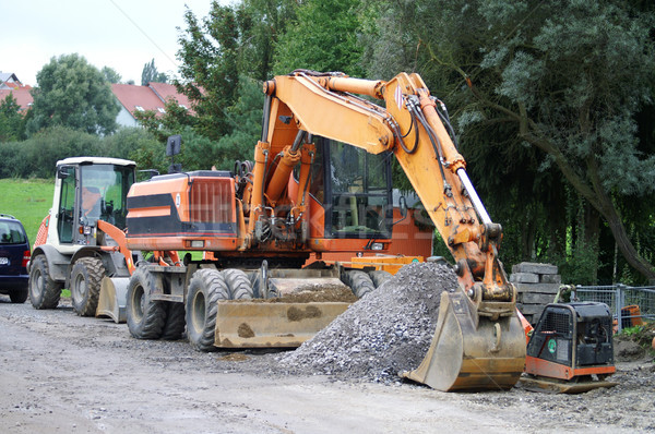 La costruzione di strade escavatore Germania costruzione Foto d'archivio © photochecker