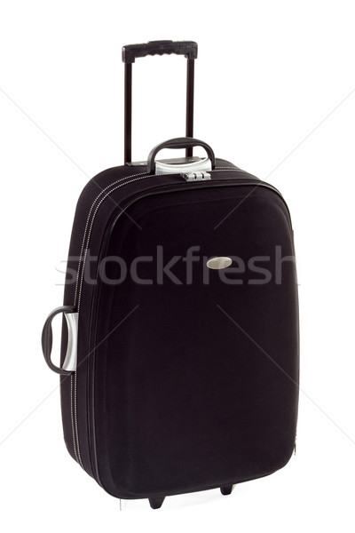 Czarny walizkę odizolowany biały plaży tle Zdjęcia stock © Photocrea