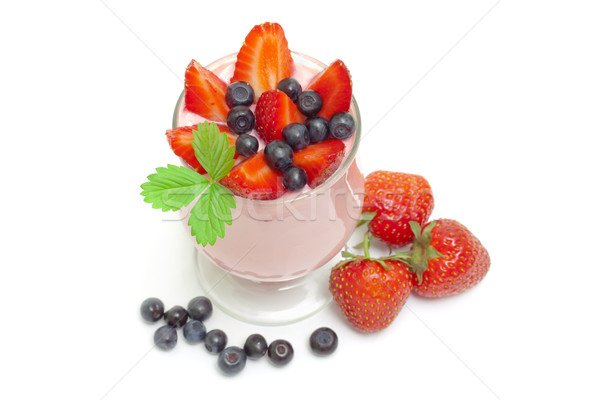 cheese dessert with strawberries and blueberries  Stock photo © Photocrea