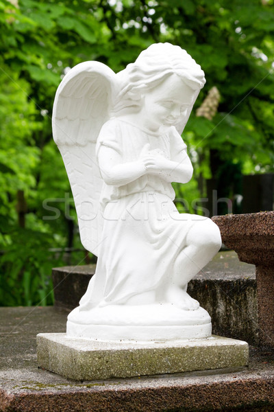 Statue Engel Gebet Marmor Garten beten Stock foto © Photocrea