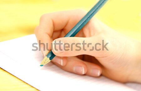 Kind hand schrijven tekening werk Stockfoto © photocreo