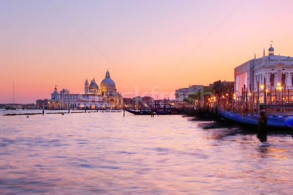 Venice, Italy. Gondolas on Grand Canal at sunset Stock photo © photocreo