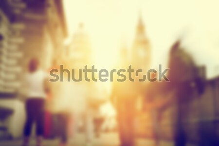 Oameni grabi ocupat stradă Londra estompare Imagine de stoc © photocreo