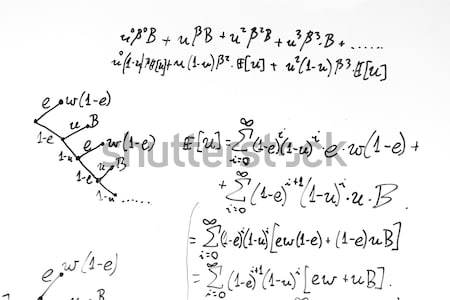 Complex math formulas on whiteboard. Mathematics and science with economics Stock photo © photocreo