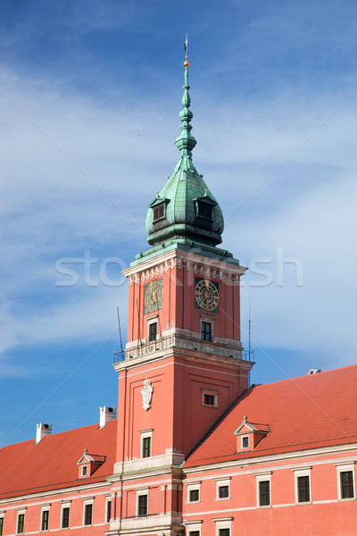 [[stock_photo]]: Royal · château · Varsovie · Pologne · vieille · ville · ciel · bleu