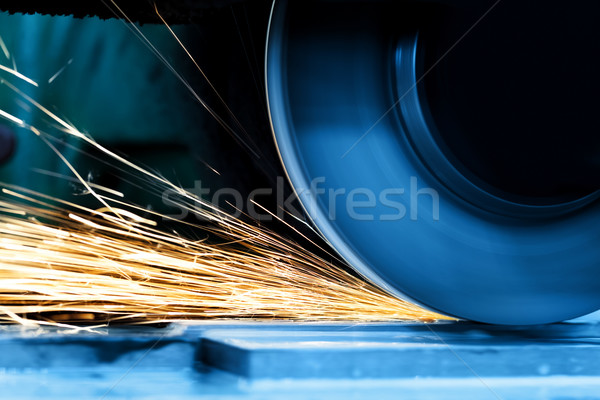 Sparks from grinding machine. Industrial, industry Stock photo © photocreo