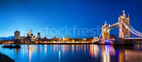 Tower Bridge in London, the UK at night Stock photo © photocreo