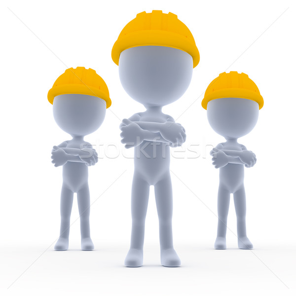 építők rajzfilmkarakter munkások csapat fehér férfi Stock fotó © photocreo