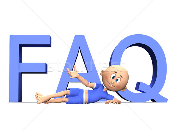 FAQ 3d letters and a cute toon guy Stock photo © photocreo