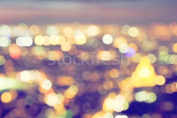 Foto stock: Bokeh · borrão · grande · luzes · da · cidade · noite · vida · noturna