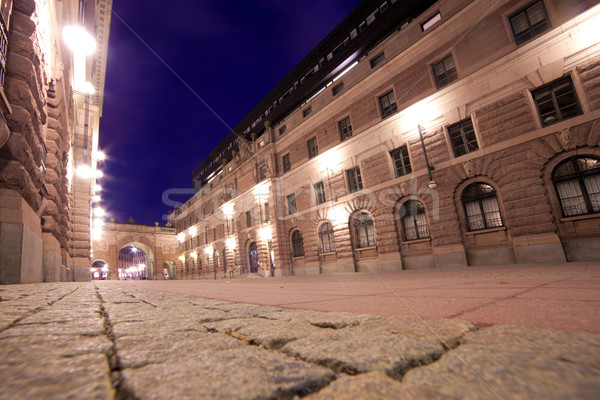 Cidade velha Estocolmo Suécia noite céu casa Foto stock © photocreo