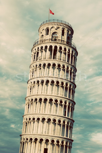 The Leaning Tower of Pisa, Tuscany, Italy. Vintage, retro. Stock photo © photocreo