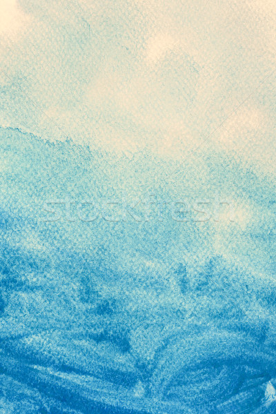 Blue watercolor paint on canvas. Abstract art background.  Stock photo © photocreo