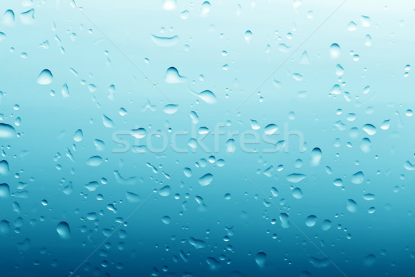 Water drops on clean glass blue background Stock photo © photocreo