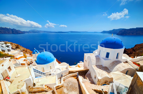 Oia town on Santorini island, Greece. Aegean sea Stock photo © photocreo