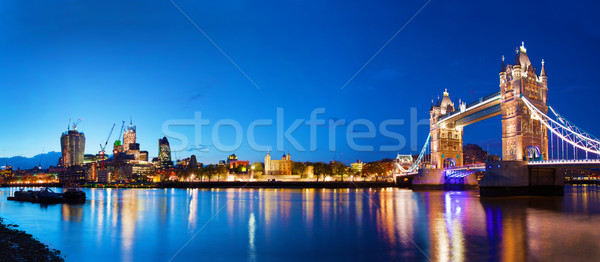Tower Bridge Londra gece panorama şehir merkez Stok fotoğraf © photocreo