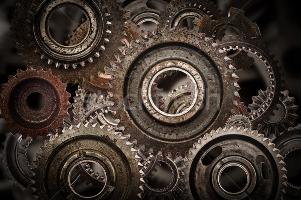 Grunge gear, cog wheels mechanism background.. Industry, science Stock photo © photocreo