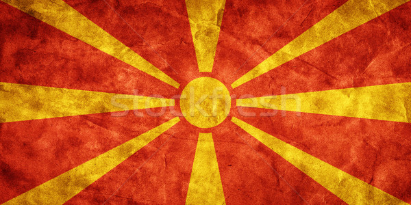 Македонии Гранж флаг пункт Vintage Сток-фото © photocreo