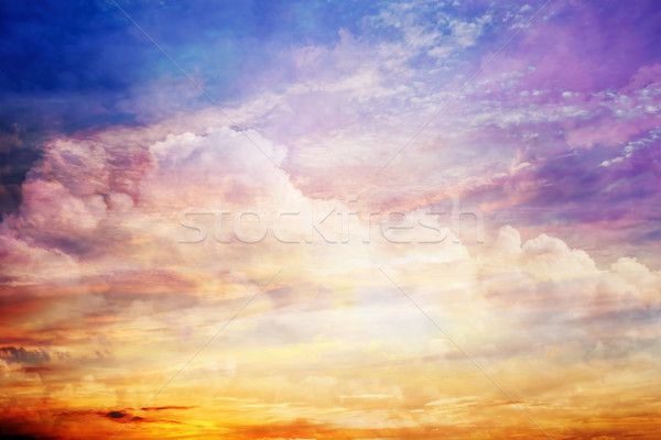 Fantasia tramonto cielo incredibile nubi sole Foto d'archivio © photocreo