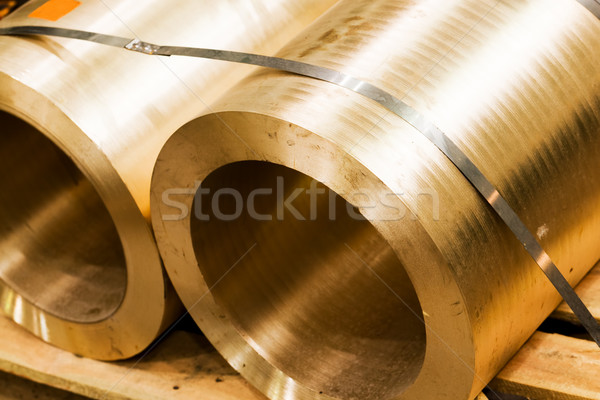 Stock photo: Industrial hardened steel cylinders in workshop. Industry.