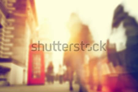 Stockfoto: Mensen · haast · drukke · straat · Londen · Blur