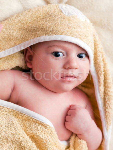 Hónapok baba ágy fedett puha pléd Stock fotó © photocreo