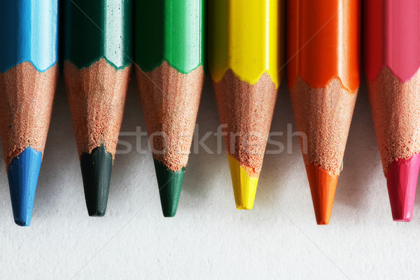 Close-up of colorful pencils isolated on white Stock photo © photocreo